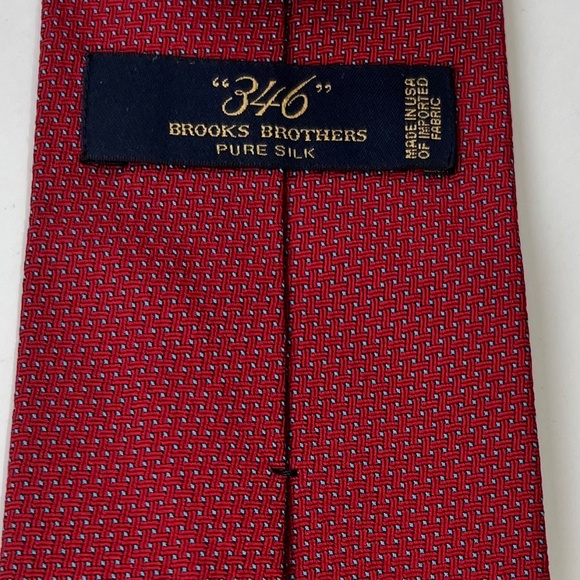 Brooks Brothers "346" Men's Silk Tie in Red & Blue Excellent Used Condition - Picture 6 of 6